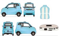 ES2 Elektro Microcar Side-by-Side - 45 km/h mit Straßenzulassung – 2-Sitzer, 72V/58Ah Kabinenroller - Verschiedene Farben