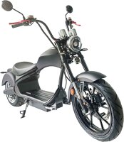 Elektro-Chopper RE10 MH3 Elektro-Chopper 45km/h Alufelgen 60V30Ah Akku mit Strassenzulassung - Schwarz-Matt