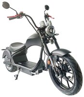 Elektro-Chopper RE10 MH3 Elektro-Chopper 45km/h Alufelgen 60V30Ah Akku mit Strassenzulassung - Schwarz-Matt